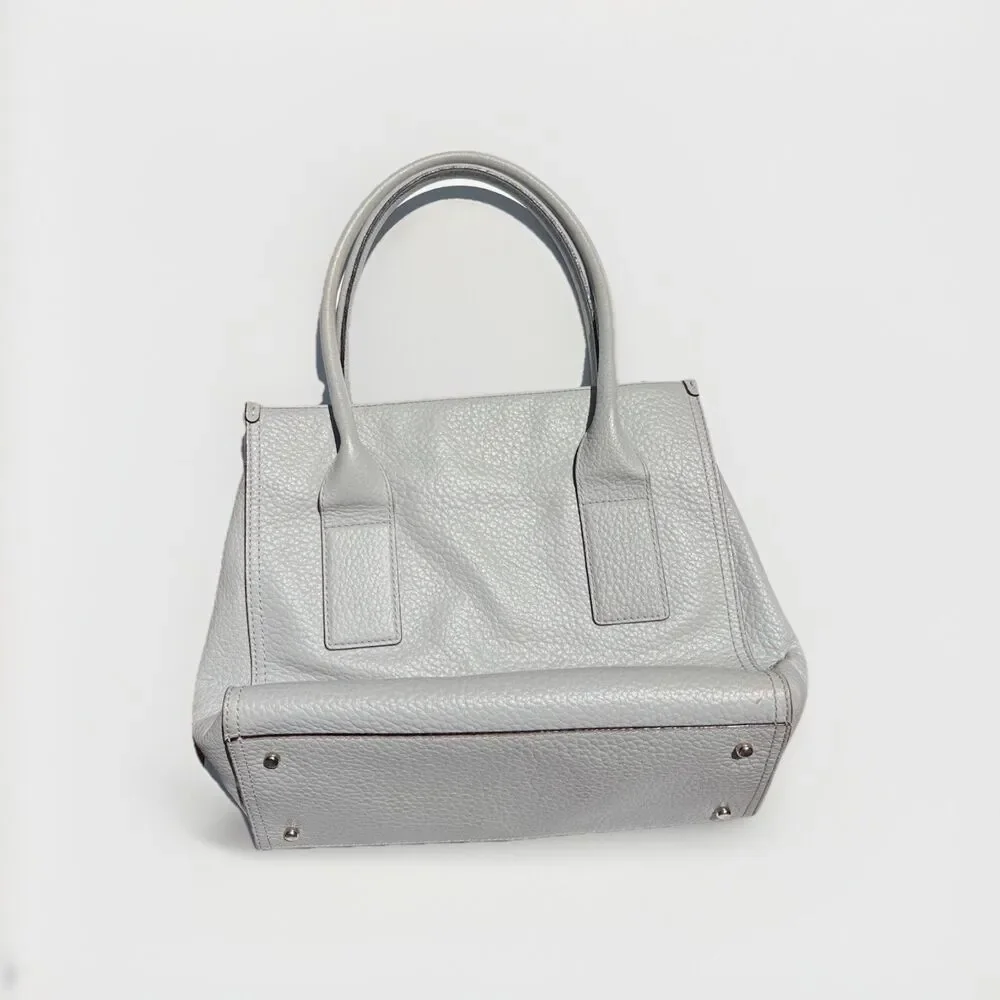 Kate Spade Southport Avenue Gray Pebbled Leather Satchel Tote Top Handle Bag